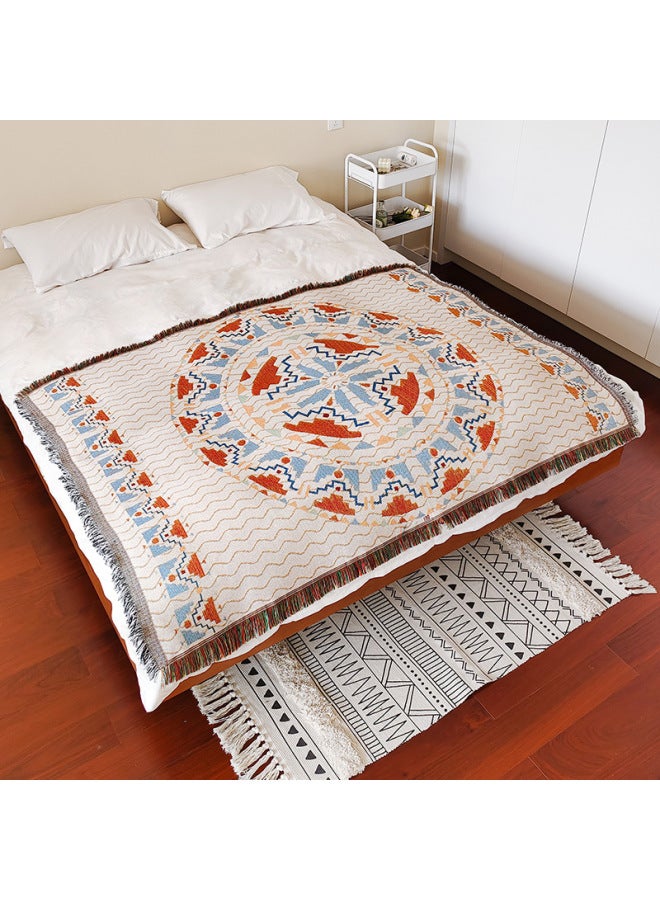 Style Cotton Yarn Jacquard Cover Blanket Bed End Decoration Towel Hotel Linen Hotel Homestay Bed Flag Bed End Towel