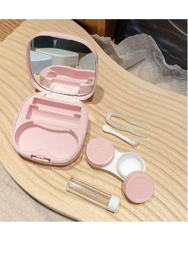 Contact Lens Case, Hard Travel Contact Lenses Box Holder Container Soak Storage Kit Cute With Mirror, Tweezers, Remover Tool Stick, Eye Contact Case Container - Image 3