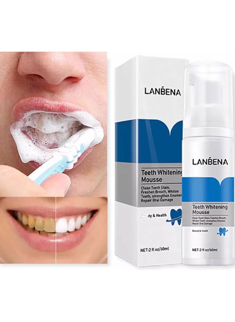 LANBENA - LANBENA Teeth Whitening Mousse Toothpaste Fresh Bright Bad Breath Cleaning Teeth Cleaning Dental Tool - Image 1