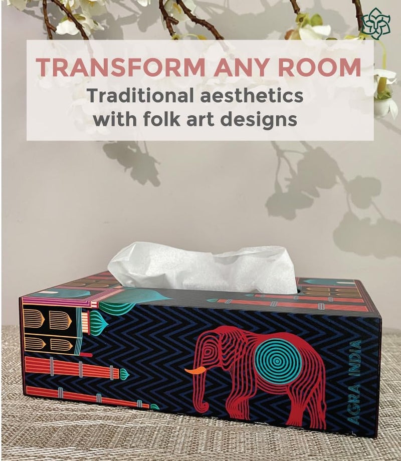 MaatirDesigns Premium Wooden Taj Mahal India Tissue Box Cover Tissue Box Holder for Car Home - Image 4