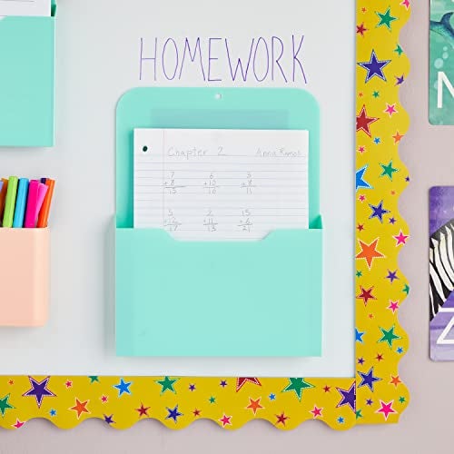 Okuna Outpost Magnetic File Holder - Space-Saving Wall File Organizer - Refrigerator & Cabinet Mail Organizer - Whiteboard Magnetic Folder Holder - Mint - 10 x 13 in - Pack of 2 - Image 2