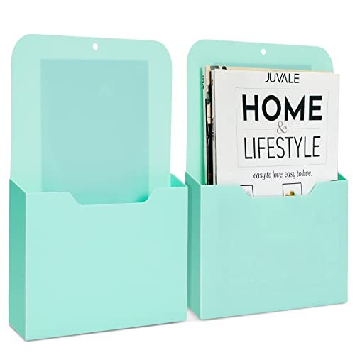 Okuna Outpost Magnetic File Holder - Space-Saving Wall File Organizer - Refrigerator & Cabinet Mail Organizer - Whiteboard Magnetic Folder Holder - Mint - 10 x 13 in - Pack of 2 - Image 5