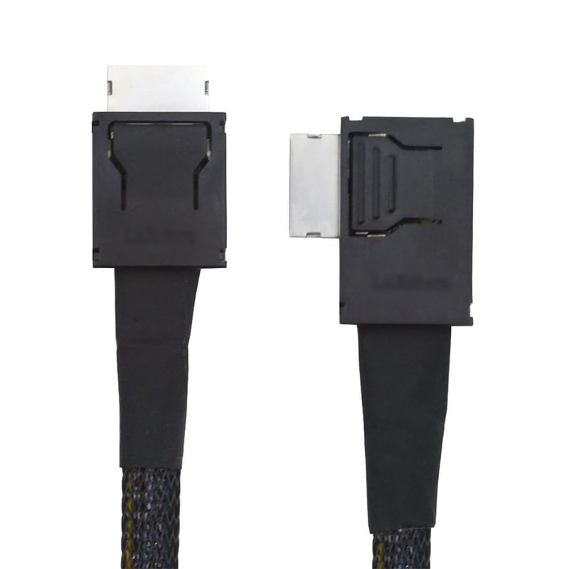 xiwai Left Angled 90 Degree Connector Dual Shield OcuLink PCIe 40 PCIExpress SFF8611 4i Male to SFF8611 Male Data Active Cable for External eGPU SSD 50cm - Image 2