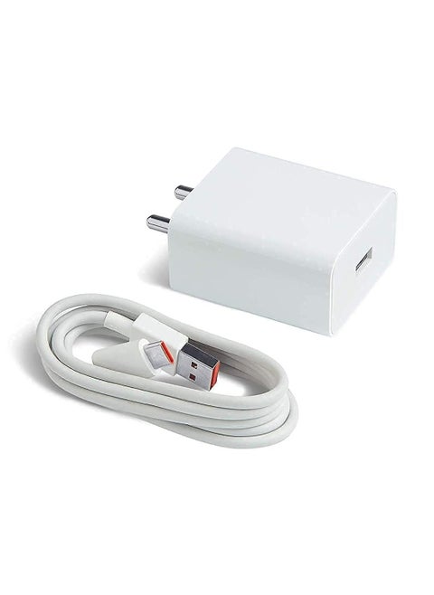 Fast Type-C for Xiaomi Poco F1 Armoured Edition Charger Adapter Wall | Mobile | Android USB Charger with 1 Meter USB Type C Charging Data Cable