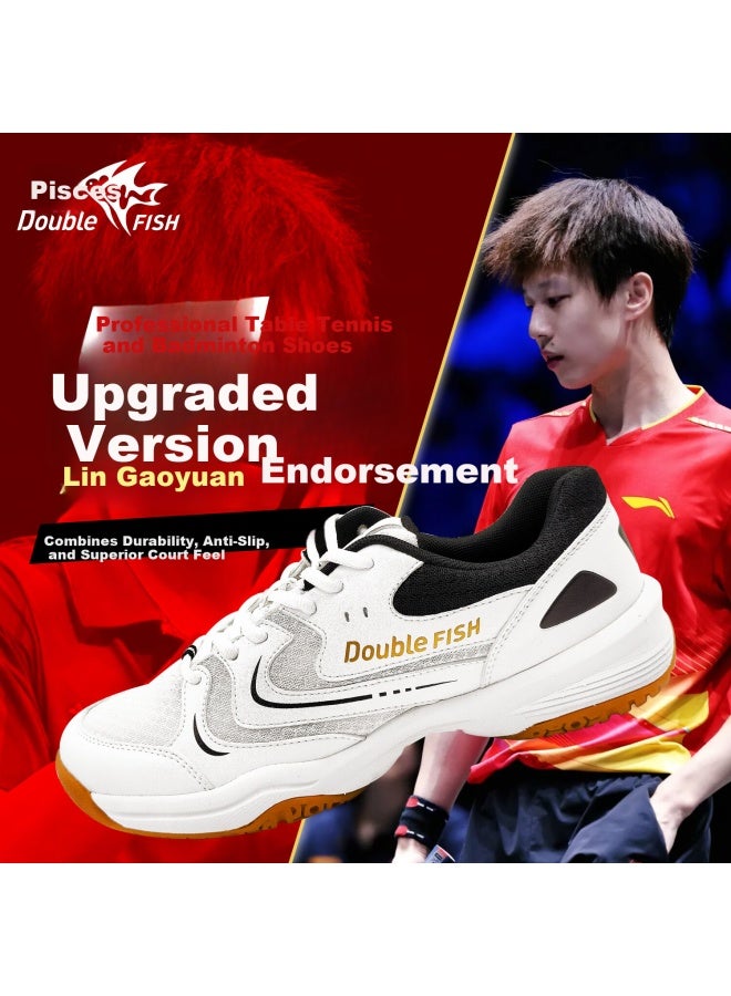 Double Fish Table Tennis Shoes Fengren Pro Professional Non-slip Breathable Durable Men's And Women's Table Tennis Shoes Black Size 43 - Image 1