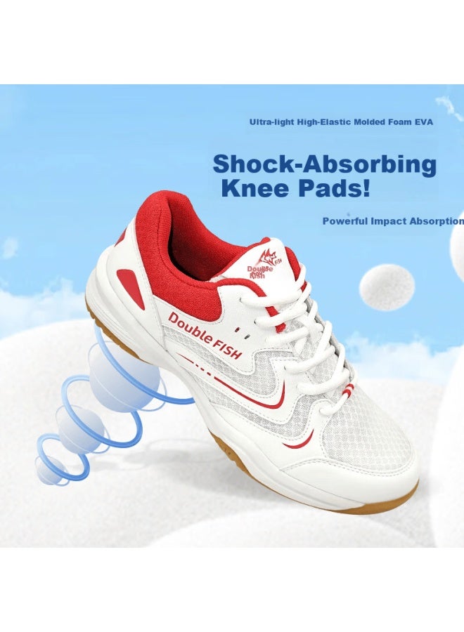 Double Fish Table Tennis Shoes Fengren Pro Professional Non-slip Breathable Durable Men's And Women's Table Tennis Shoes Black Size 43 - Image 3