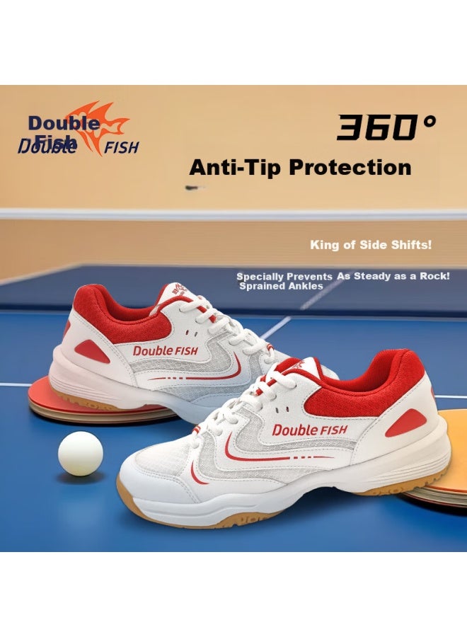 Double Fish Table Tennis Shoes Fengren Pro Professional Non-slip Breathable Durable Men's And Women's Table Tennis Shoes Black Size 43 - Image 2