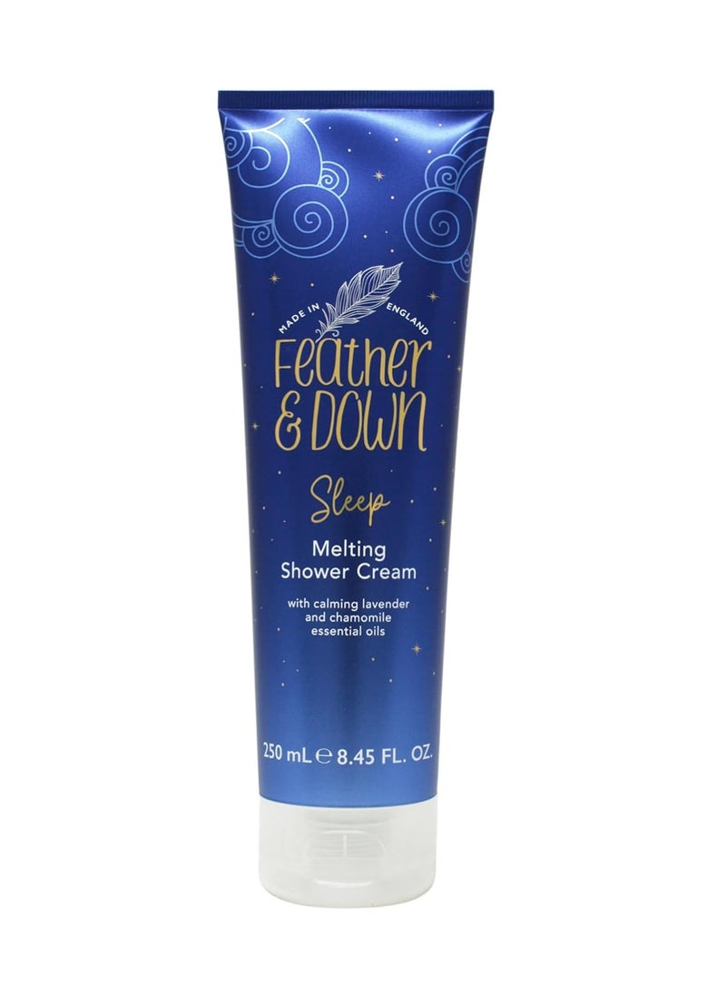 Feather & Down Sweet Dream Melting Shower Cream 250ml With Calming Lavender and Chamomile Essential Oils Cruelty Free Vegan Friendly Natural Extracts  - Image 1