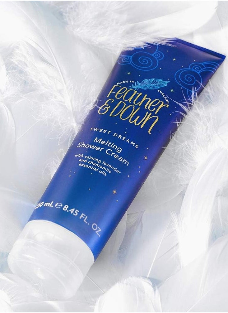 Feather & Down Sweet Dream Melting Shower Cream 250ml With Calming Lavender and Chamomile Essential Oils Cruelty Free Vegan Friendly Natural Extracts  - Image 3