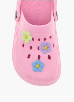 Flora Bella By Shoexpress Girls Floral Accent Clogs with Backstrap  - Image 4