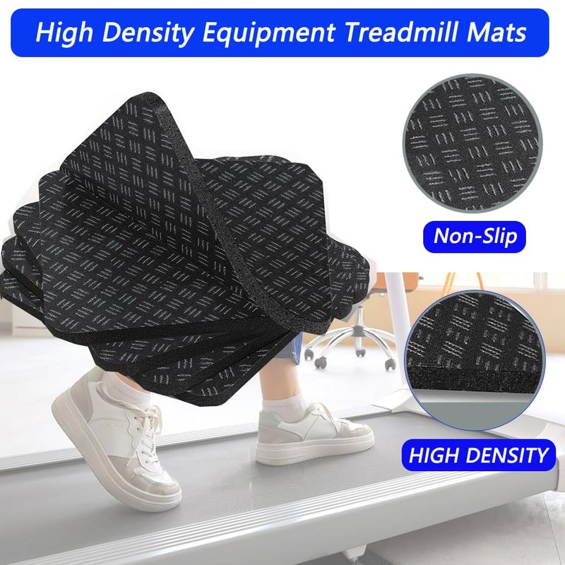 LOOEEL 6PCS Treadmill Mats,High Density Equipment Pads 4 x 4 x 0.2 inch Double-Sided Non-Slip Exercise Equipment Mat for Floor Protection,Washing Machine Pads,Walking Pad,Exercise Bike,Home Gym etc. - Image 5