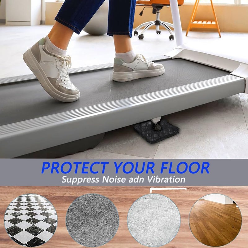 LOOEEL 6PCS Treadmill Mats,High Density Equipment Pads 4 x 4 x 0.2 inch Double-Sided Non-Slip Exercise Equipment Mat for Floor Protection,Washing Machine Pads,Walking Pad,Exercise Bike,Home Gym etc. - Image 4