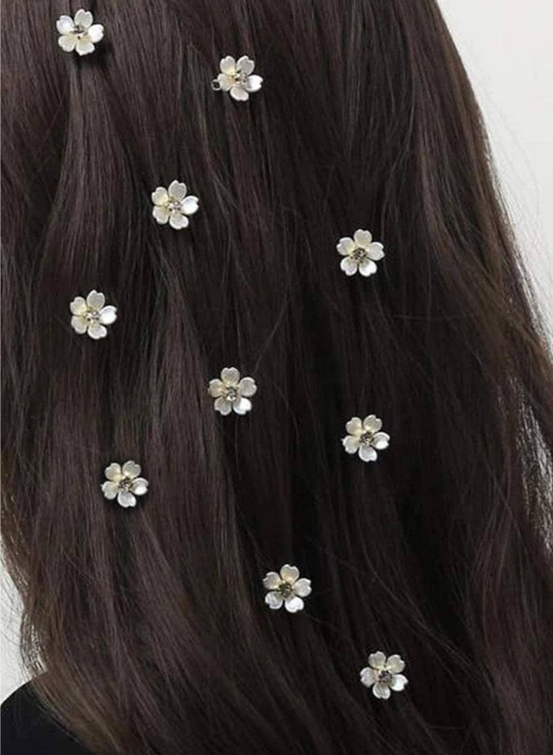 ليالي 20 قطعة من مشابك الشعر الزهرية، مشابك شعر صغيرة على شكل زهرة مع مشابك مخلب معدنية من الكريستال، مشابك شعر لامعة بمشبك جانبي غير قابل للانزلاق، إكسسوارات شعر للنساء والفتيات - Image 2