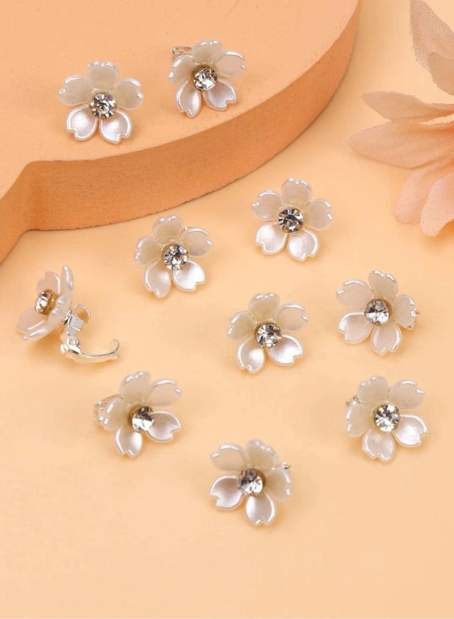 ليالي 20 قطعة من مشابك الشعر الزهرية، مشابك شعر صغيرة على شكل زهرة مع مشابك مخلب معدنية من الكريستال، مشابك شعر لامعة بمشبك جانبي غير قابل للانزلاق، إكسسوارات شعر للنساء والفتيات - Image 5