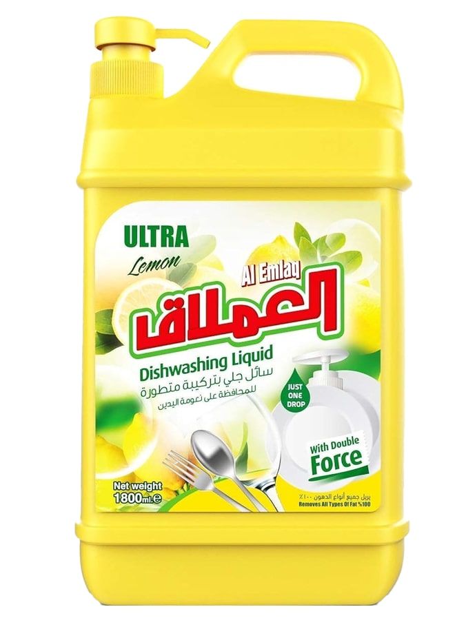 Al Emlaq Ultra Dishwashing Liquid Lemon 1800ml