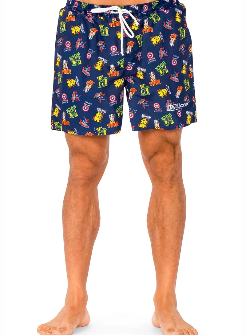 Coega Marvel Heroes Print Swim Shorts