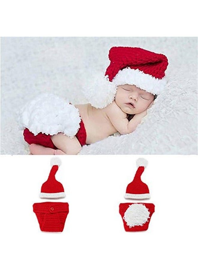 BabyMoon Babymoon Christmas Santa Clause Christmas Shorts n Cap Costum Set Newborn Photography Shoot Props Costume Red  - Image 2