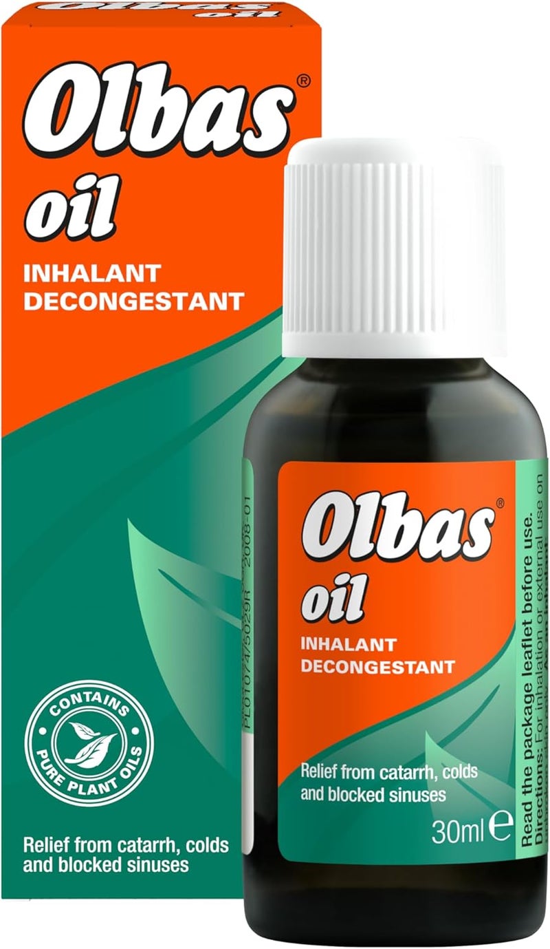 Olbas Oil 30ml Inhalant Decongestant Oil Relief from Catarrh Colds Blocked Sinuses - Image 1