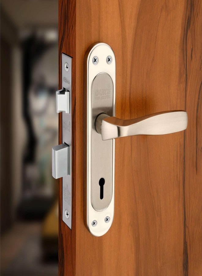 DUKElocks Duke Mortice Door Lock Set 1004 SS KY for Main Door, Kitchen, Bedroom, Office, Hotel Brass Lock Body with 3 Keys Stainless Steel Colour 190 MM (8 INCH) - Image 1