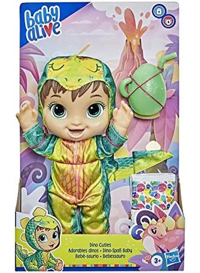 Baby Alive Dino Cuties Doll Stegosaurus Doll Accessories Drinks Wets Stegosaurus Dinosaur Toy For Kids Ages 3 Years And Up Brown Hair - Image 2