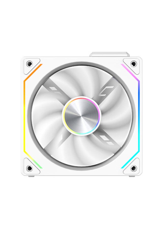 Play Jia Wanjia Xing Magnetic Pro Magnetic Building Block Fan, White Forward Single Pack, 12cm Water Cooling Case Fan, Magnetic Wireless Splicing/argb Light Synchronization/pwm Temperature Control - Image 3