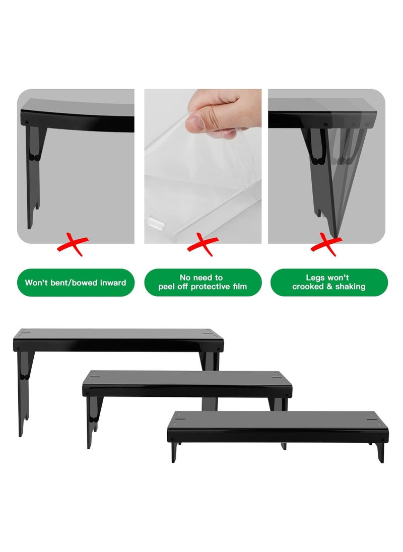 Generic - No Bent Acrylic Display Stand, 12-Inch Black -Step Riser for Amiibo Funko POP Figures, Display Shelf Showcase for Decoration and Organization - Image 1