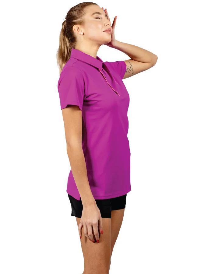 ZAECY Women's Panelled Polo Shirt