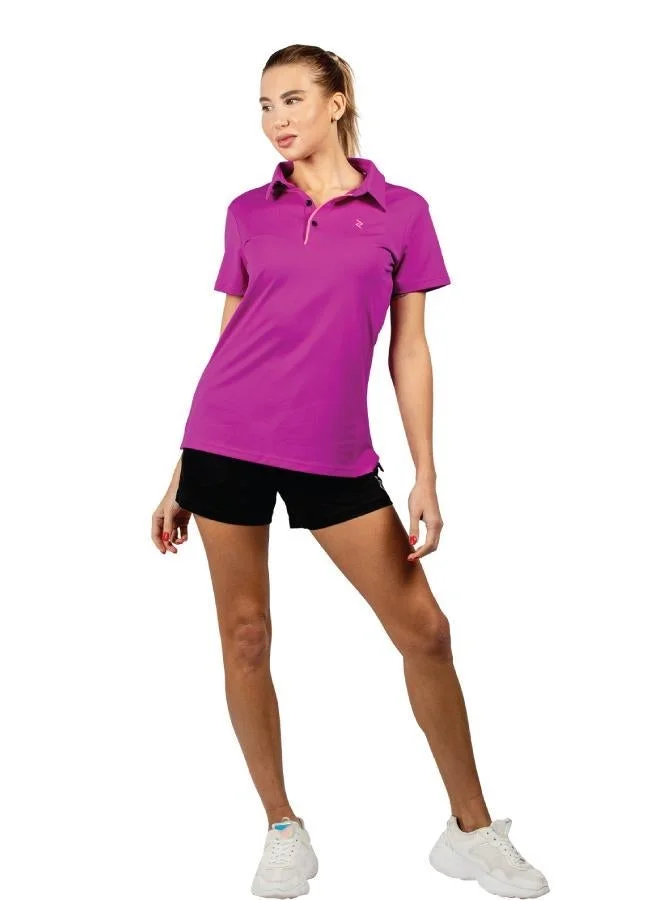 ZAECY Women's Panelled Polo Shirt