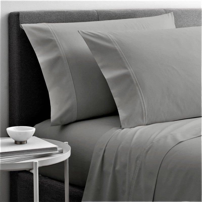 Cottingon 4 Piece Olympic Queen Sheets, Soft Premium 100% Long Staple Egyptian Cotton, Super Queen Mattress Bedsheet Set, Fits Upto 15" Deep Pocket 66"X80", Light Grey - Image 1
