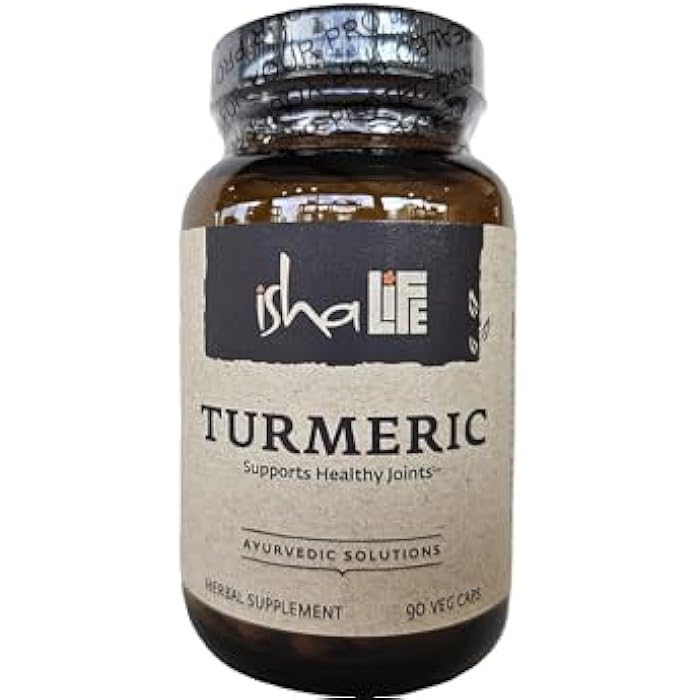 ISHA Turmeric Herbal Supplement 990 mg - 90 Vegetarian Capsules, Non-GMO, Gluten Free… - Image 1