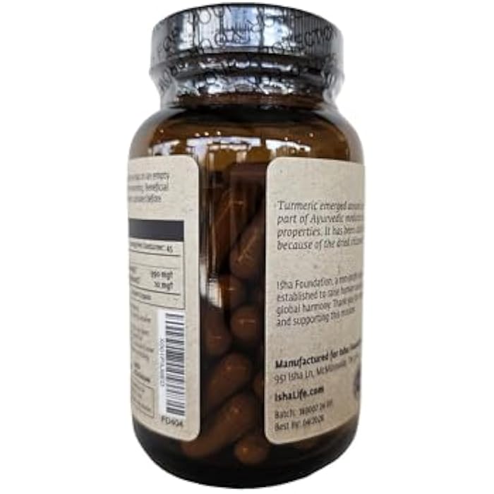 ISHA Turmeric Herbal Supplement 990 mg - 90 Vegetarian Capsules, Non-GMO, Gluten Free… - Image 5