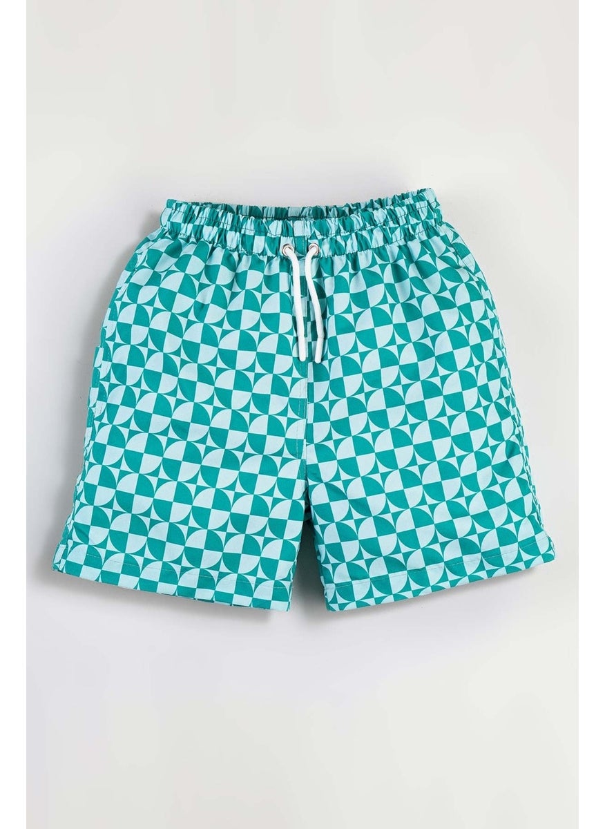 Gold Class Kidswear Water Repellent Printed Drawstring Lined Men's Swim Shorts  - Image 1