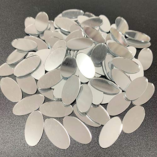 NUORUI NUO RUI 100 Pcs Mini Oval Shaped Mirror Mosaic Tiles Craft Mirrors - Image 1