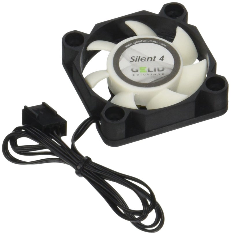 Gelid Solutions Silent 4 – 40mm Computer Fan, 3 Pin Molex, 40x40x10mm, Fan Speed: 4200RPM, Hydro Bearing, FN-SX04-42, Very Quiet, Noise Level 18.9 dBA, Color Black - Image 1