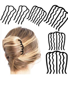 La Jolie Jasmin 6 Piece Metal Hair Side Combs Hair Fork Clip Teeth Hair Pin Stick for Updo Bun, U Shape for Vintage Hairstyle Hair Accessories(4 teeth, 7 teeth)  - Image 1