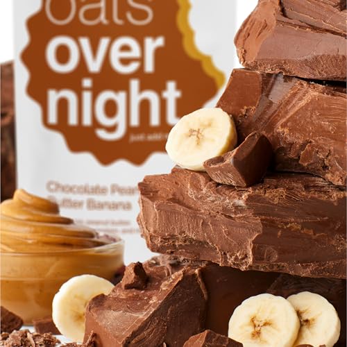 Oats Overnight Chocolate Peanut Butter Banana - Overnight Oats with 20g Protein, High Fiber Breakfast Protein Shake - Gluten Free Oatmeal, Non GMO High Protein Oatmeal (2.8 oz per meal) (8 Pack) - Image 5