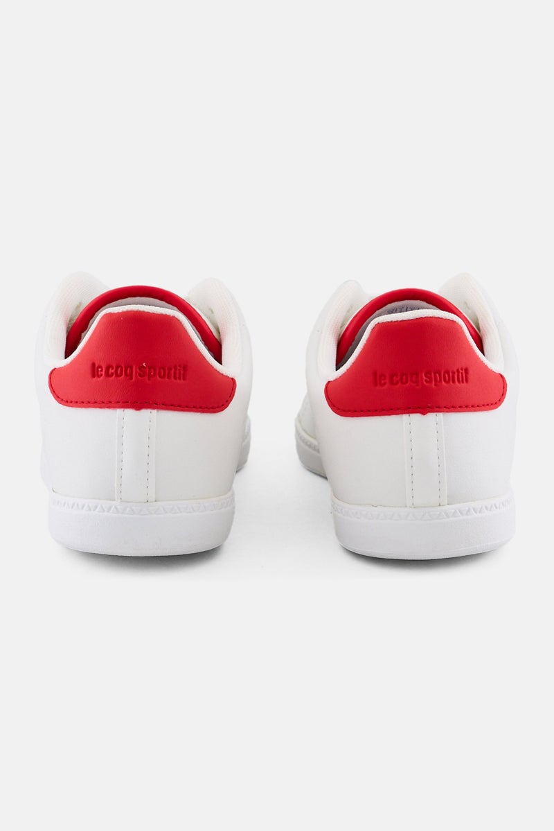 le coq sportif Kids Boy Courtset Gs Lace Up Casual Shoes, White  - Image 2