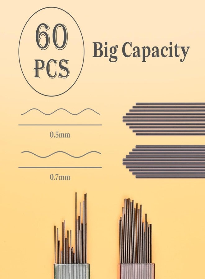 Temiary Aesthetic Mechanical Pencil Set with Case, 8 Pcs Medium Point 0.5 & 0.7 mm Pencils with 2 Tubes 2B Lead Refills, 2 Pcs Erasers for Writing, Sketching (Morandi) - Image 4