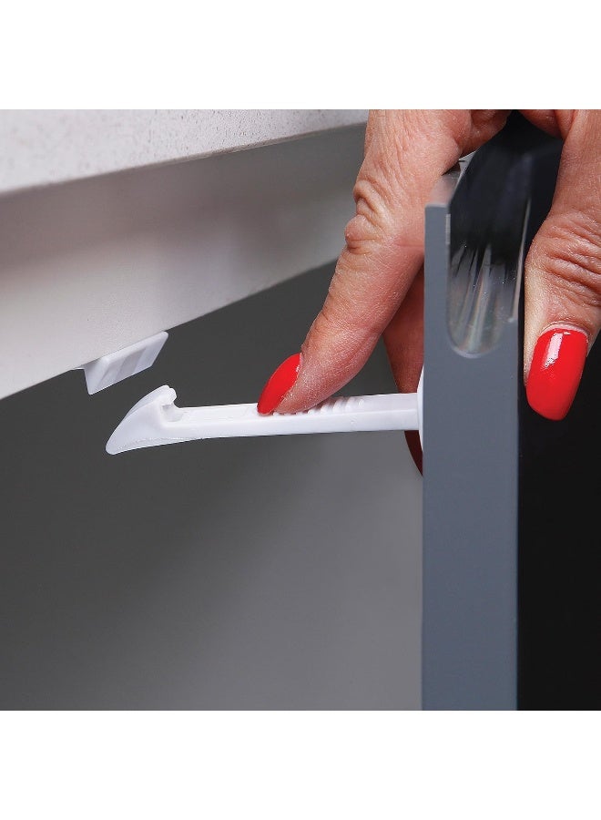 Dreambaby Adhesive Safety Latches for Drawers & Cabinets, White, 4 Count - Image 2