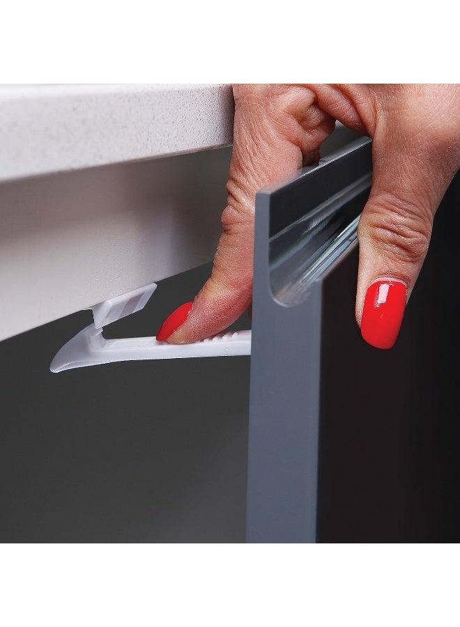 Dreambaby Adhesive Safety Latches for Drawers & Cabinets, White, 4 Count - Image 3