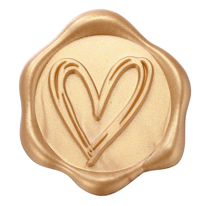 Yoption Heart Wax Seal Stickers 50 Pack Light Gold Self Adhesive Envelope Seal Stickers for Wedding Party Birthday Christmas
