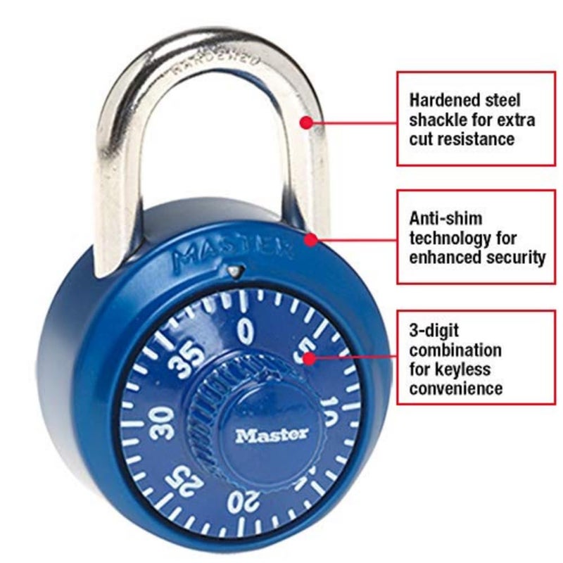Master Lock 1530DCM Locker Lock Combination Padlock, 1 Count (Pack of 1) Colors May Vary - Image 2