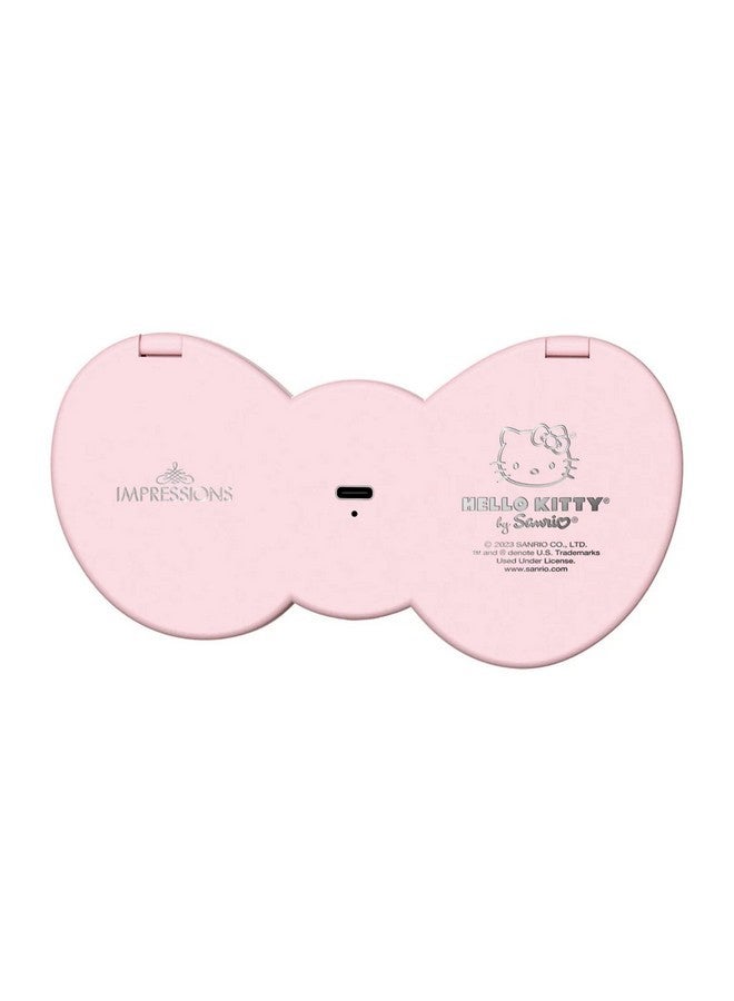 IMPRESSIONS VANITY · COMPANY Impressions Vanity Hello Kitty Bow Led Compact Mirror, Double Sided Cute Travel Makeup Mirror, Soft Touch Button With Slide Down Auto Shut Off (Small)  - Image 3