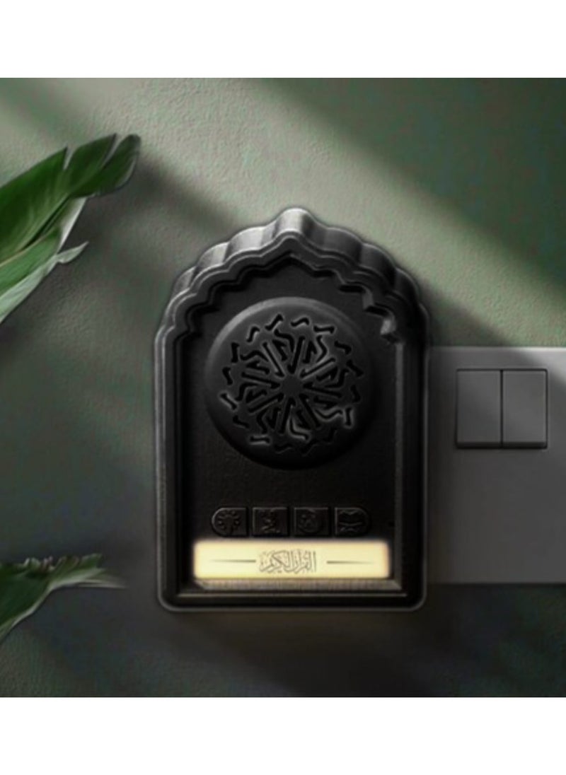TIGER QB812 Holy Wall Speaker Bluetooth Al-Quran Light Speaker SQ669 Wireless Speaker With Night Light Quran Speaker Quran Wall Speaker 24-Hours Loop Play Back Quran Content Ruqyah ZIKIR Dua For Disease 3-Pin Wall Plug Black - Image 3