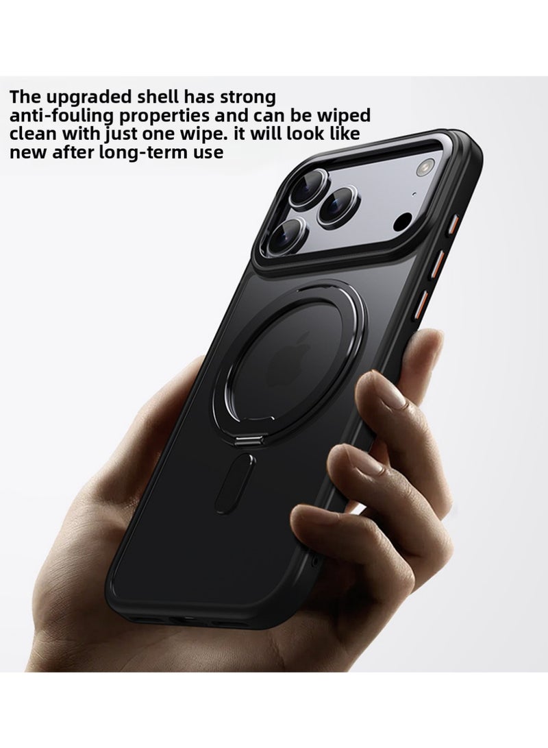 X-level Case for iPhone 17 Pro Max, Compatible with MagSafe, 【Built-in 360° Spin Magnetic Stand】 Aerospace Grade Shockproof Gen-5 Aramid Fiber Case Protective Cover for iPhone 17 Pro Max 6.9 Inch, Black - Image 5