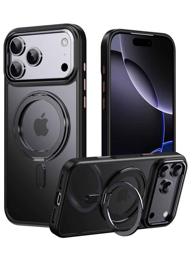 X-level Case for iPhone 17 Pro Max, Compatible with MagSafe, 【Built-in 360° Spin Magnetic Stand】 Aerospace Grade Shockproof Gen-5 Aramid Fiber Case Protective Cover for iPhone 17 Pro Max 6.9 Inch, Black - Image 1