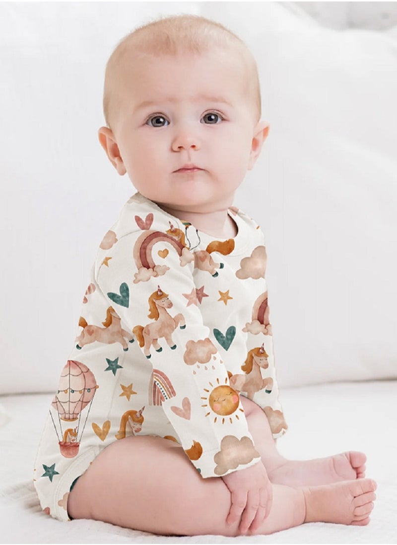 Gerenic Baby Bodysuit, Baby Jumpsuit, Baby Long Sleeve Bodysuit, for 3-24 Months Babies  - Image 2