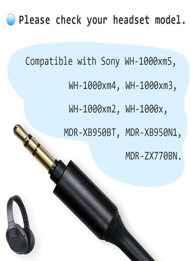 MQDITH WH-1000XM4 Replacement Headphone Cable Compatible with Sony WH-1000xm5 WH-1000xm4 WH-1000xm3 MDR-1A,Cord Compatible with Sony MDR-XB950BT MDR-XB950N1 MDR-ZX770BN WH-xb910n WH-CH700N Headphone - Image 2