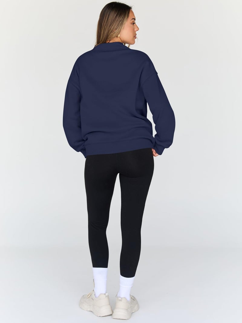 Trendy Queen Womens Oversized Sweatshirts Turtleneck Pullover Long Sleeve Hoodies Tops Fall Fashion Outfits 2026 Clothes Nvay XS - Image 3
