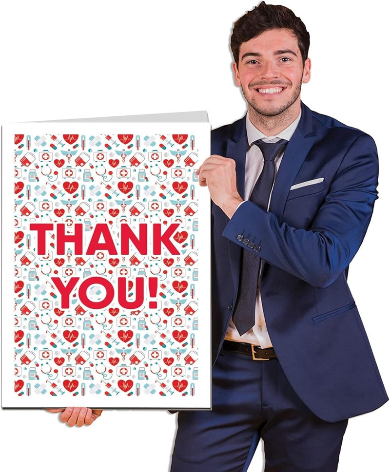 VictoryStore Jumbo 3Foot Thank You Card  24x36Inch Medical Appreciation Card for Nurses  Doctors with Envelope - Image 1